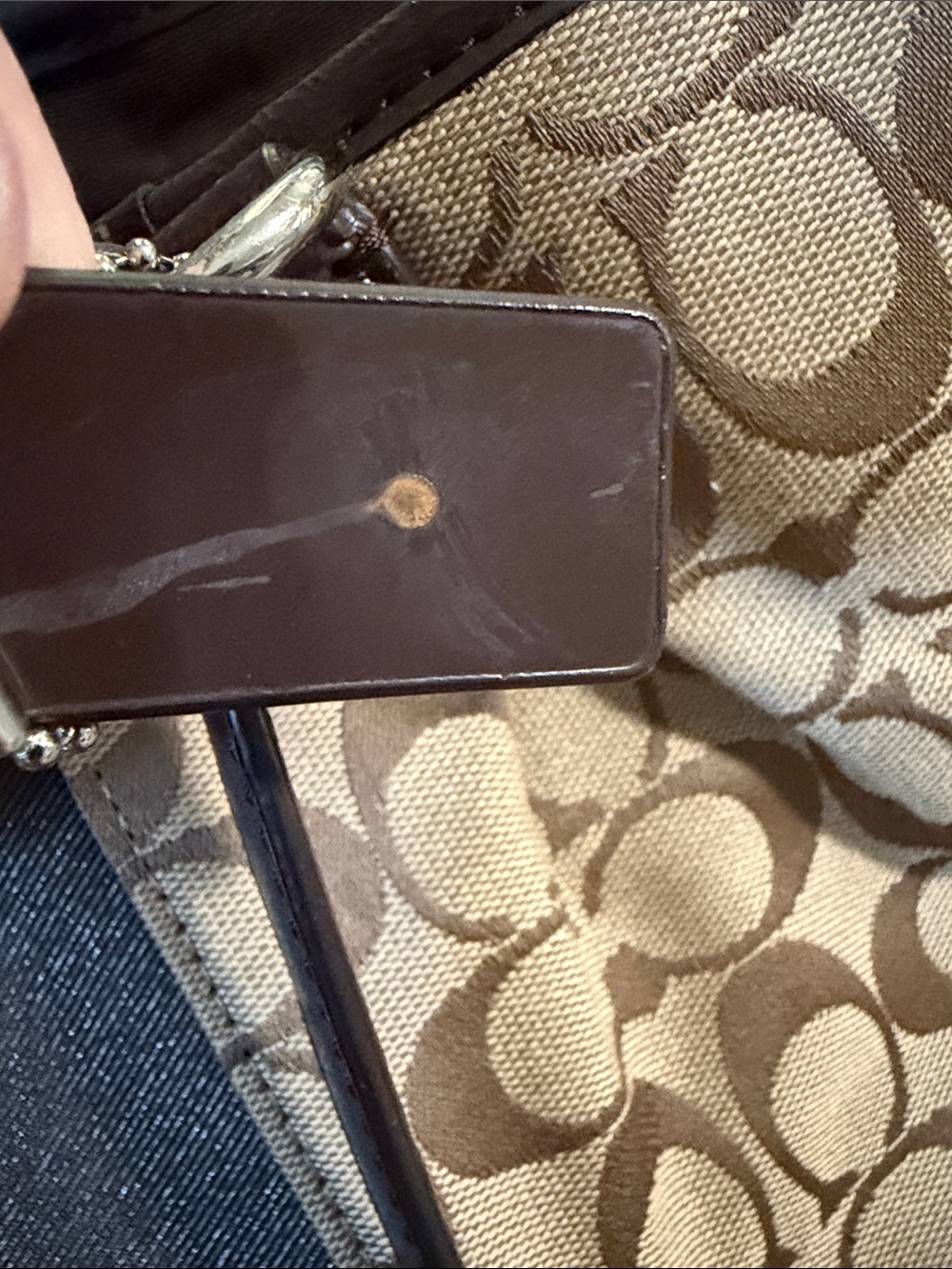 Coach Khaki and Brown Signature Tote - Picture 7 of 11